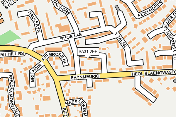 SA31 2EE map - OS OpenMap – Local (Ordnance Survey)