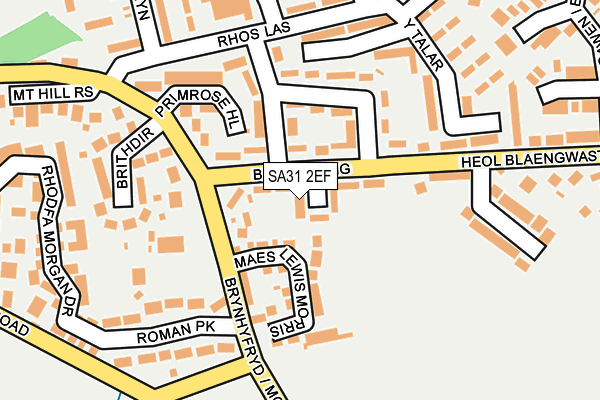 SA31 2EF map - OS OpenMap – Local (Ordnance Survey)
