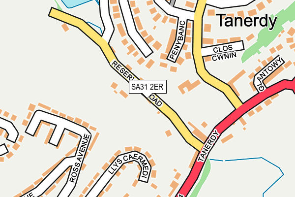 SA31 2ER map - OS OpenMap – Local (Ordnance Survey)