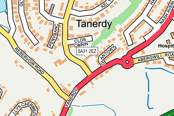 SA31 2EZ map - OS OpenMap – Local (Ordnance Survey)