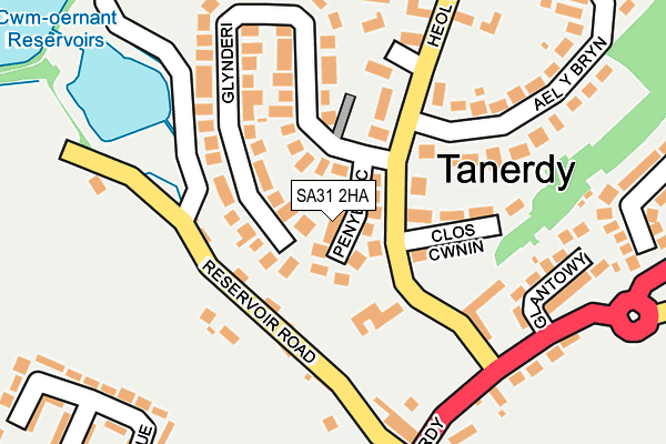 SA31 2HA map - OS OpenMap – Local (Ordnance Survey)