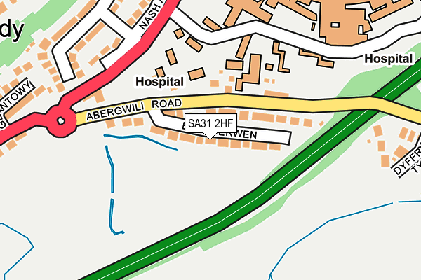 SA31 2HF map - OS OpenMap – Local (Ordnance Survey)