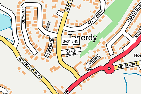 SA31 2HN map - OS OpenMap – Local (Ordnance Survey)