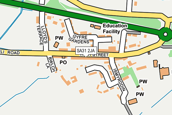 SA31 2JA map - OS OpenMap – Local (Ordnance Survey)