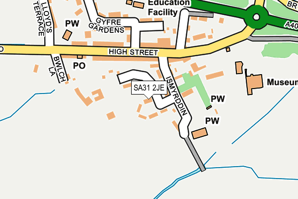 SA31 2JE map - OS OpenMap – Local (Ordnance Survey)