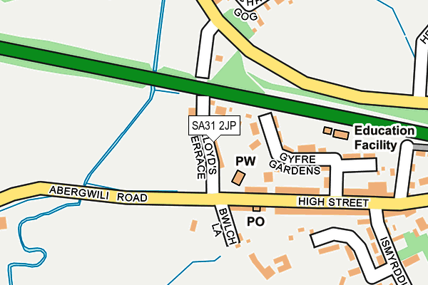 SA31 2JP map - OS OpenMap – Local (Ordnance Survey)