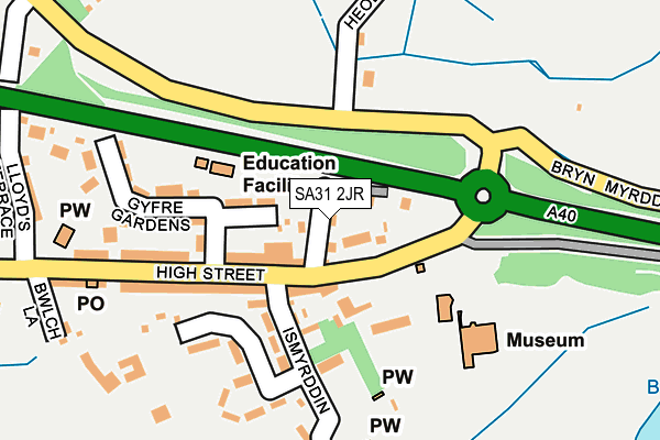 SA31 2JR map - OS OpenMap – Local (Ordnance Survey)