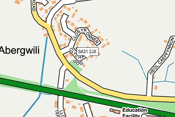SA31 2JX map - OS OpenMap – Local (Ordnance Survey)