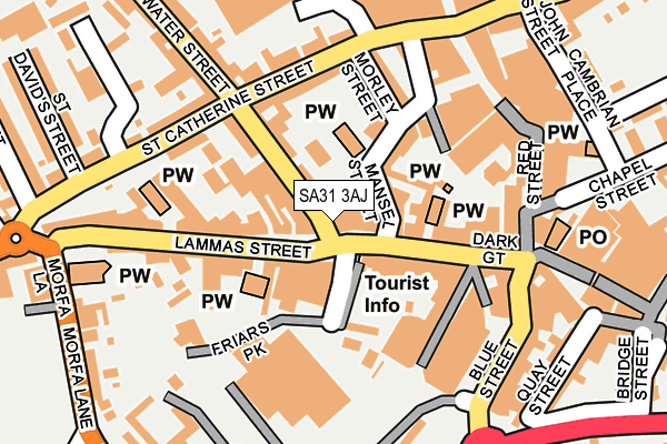 SA31 3AJ map - OS OpenMap – Local (Ordnance Survey)