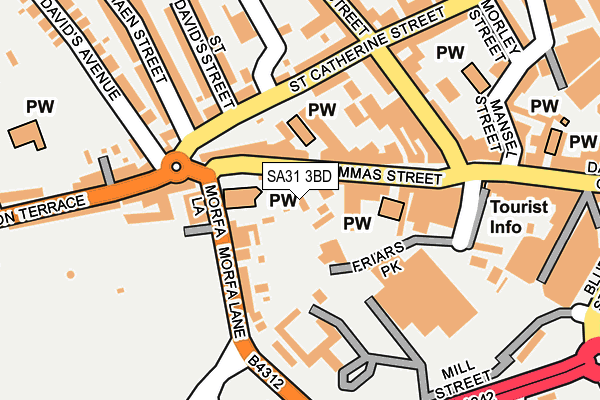 SA31 3BD map - OS OpenMap – Local (Ordnance Survey)