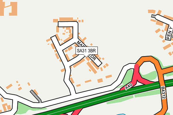 SA31 3BR map - OS OpenMap – Local (Ordnance Survey)