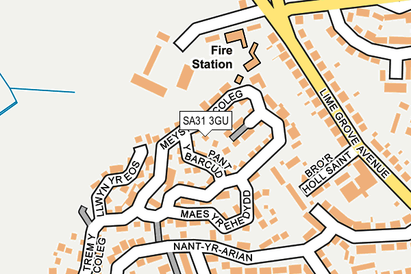 SA31 3GU map - OS OpenMap – Local (Ordnance Survey)