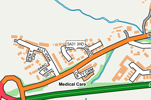 SA31 3HD map - OS OpenMap – Local (Ordnance Survey)