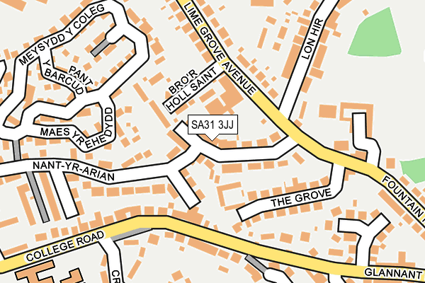 SA31 3JJ map - OS OpenMap – Local (Ordnance Survey)