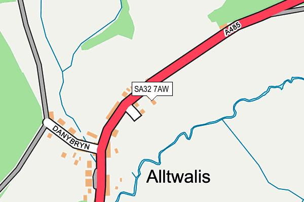 SA32 7AW map - OS OpenMap – Local (Ordnance Survey)