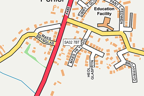 SA32 7BT map - OS OpenMap – Local (Ordnance Survey)