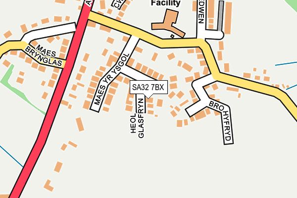 SA32 7BX map - OS OpenMap – Local (Ordnance Survey)