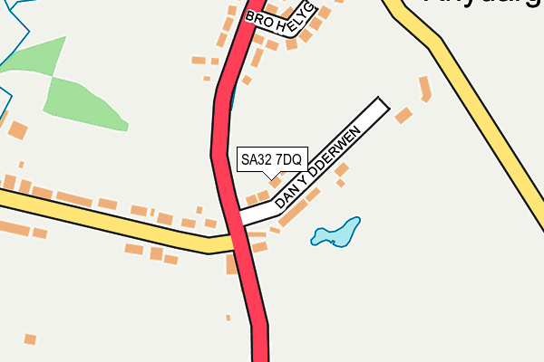 SA32 7DQ map - OS OpenMap – Local (Ordnance Survey)