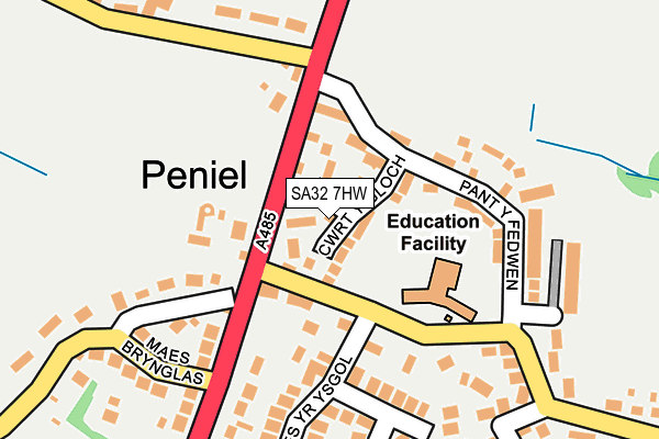 SA32 7HW map - OS OpenMap – Local (Ordnance Survey)