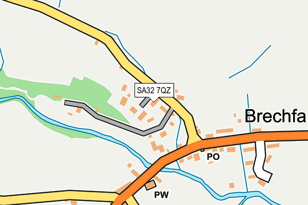 SA32 7QZ map - OS OpenMap – Local (Ordnance Survey)