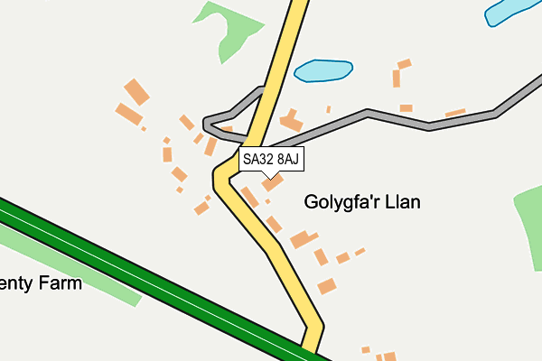 SA32 8AJ map - OS OpenMap – Local (Ordnance Survey)