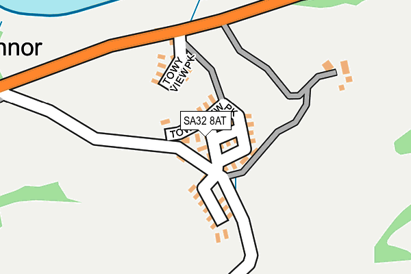 SA32 8AT map - OS OpenMap – Local (Ordnance Survey)