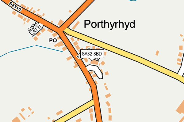 SA32 8BD map - OS OpenMap – Local (Ordnance Survey)