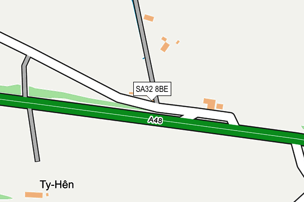 SA32 8BE map - OS OpenMap – Local (Ordnance Survey)