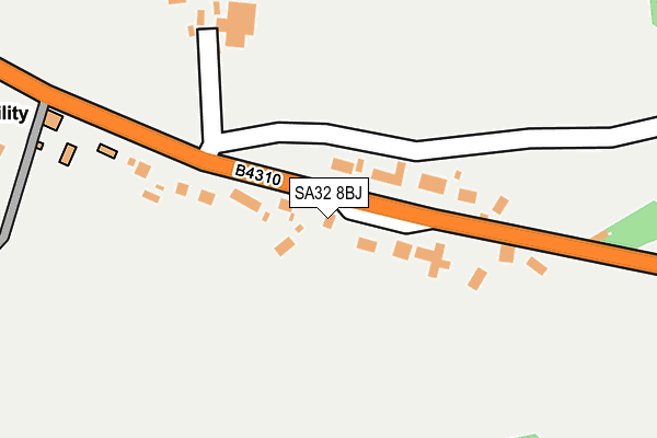 SA32 8BJ map - OS OpenMap – Local (Ordnance Survey)