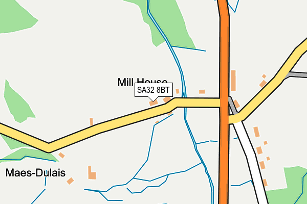 SA32 8BT map - OS OpenMap – Local (Ordnance Survey)