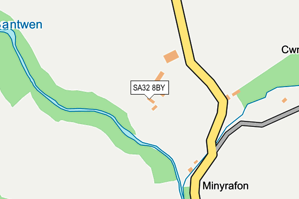 SA32 8BY map - OS OpenMap – Local (Ordnance Survey)