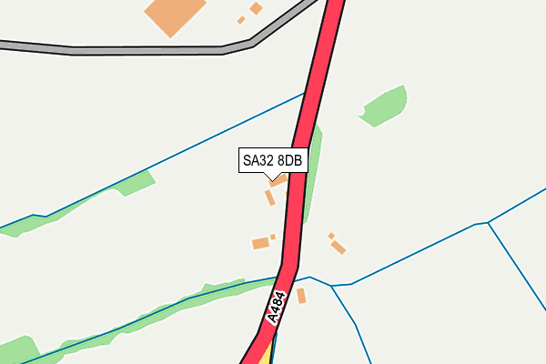 SA32 8DB map - OS OpenMap – Local (Ordnance Survey)