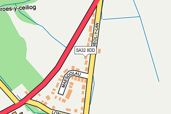 SA32 8DD map - OS OpenMap – Local (Ordnance Survey)