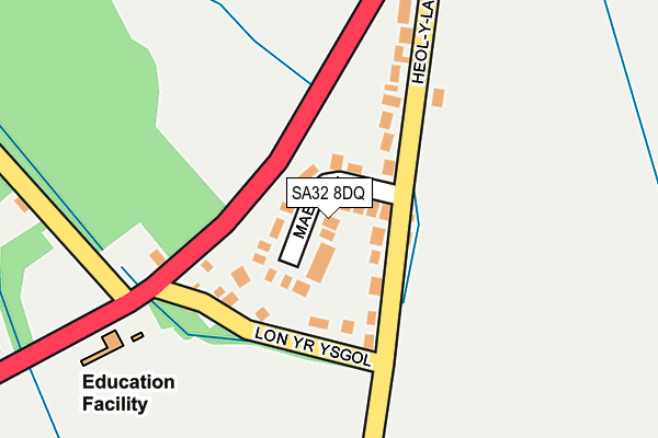 SA32 8DQ map - OS OpenMap – Local (Ordnance Survey)