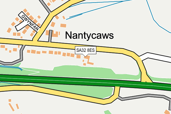 SA32 8ES map - OS OpenMap – Local (Ordnance Survey)