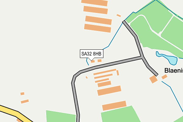 SA32 8HB map - OS OpenMap – Local (Ordnance Survey)