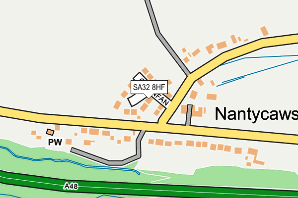 SA32 8HF map - OS OpenMap – Local (Ordnance Survey)