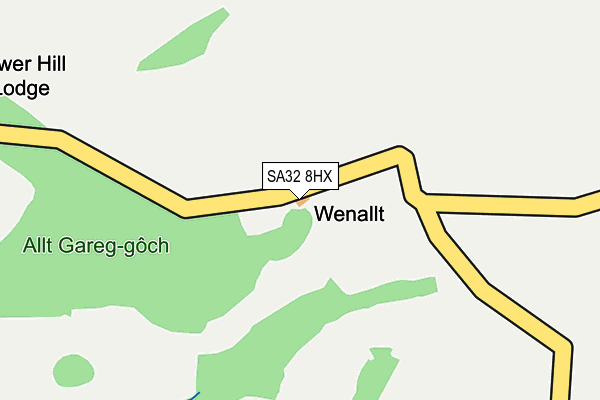 SA32 8HX map - OS OpenMap – Local (Ordnance Survey)