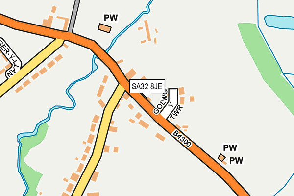 SA32 8JE map - OS OpenMap – Local (Ordnance Survey)