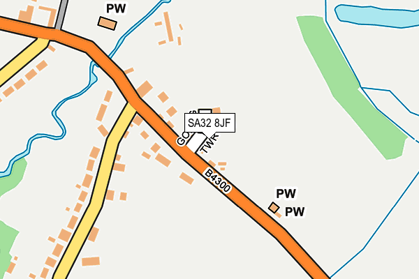 SA32 8JF map - OS OpenMap – Local (Ordnance Survey)
