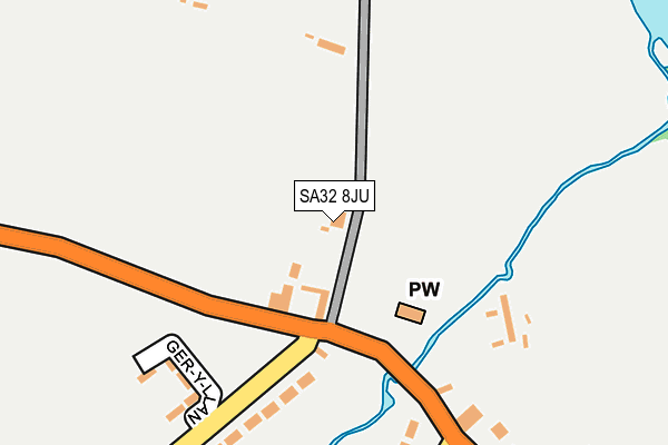 SA32 8JU map - OS OpenMap – Local (Ordnance Survey)