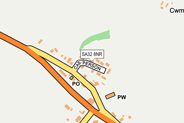 SA32 8NR map - OS OpenMap – Local (Ordnance Survey)