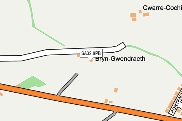 SA32 8PB map - OS OpenMap – Local (Ordnance Survey)