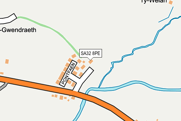 SA32 8PE map - OS OpenMap – Local (Ordnance Survey)