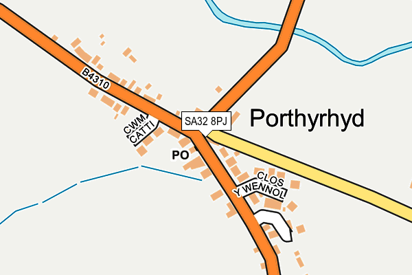 SA32 8PJ map - OS OpenMap – Local (Ordnance Survey)