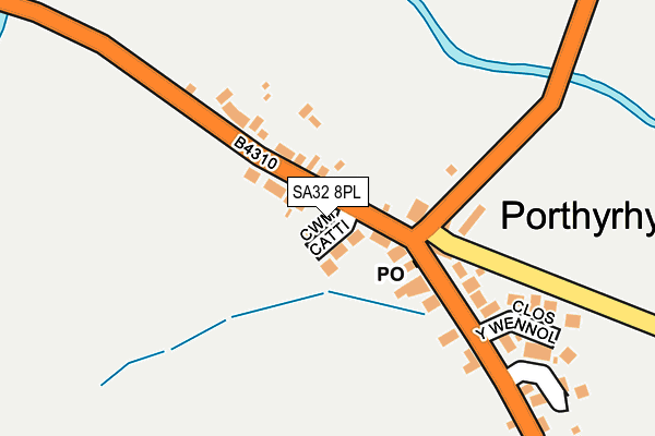 SA32 8PL map - OS OpenMap – Local (Ordnance Survey)