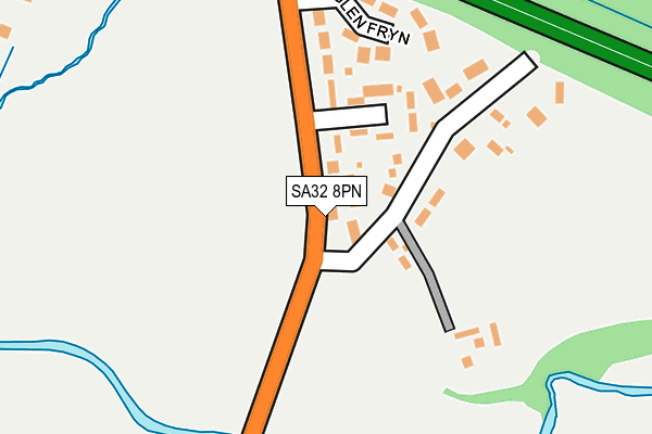 SA32 8PN map - OS OpenMap – Local (Ordnance Survey)