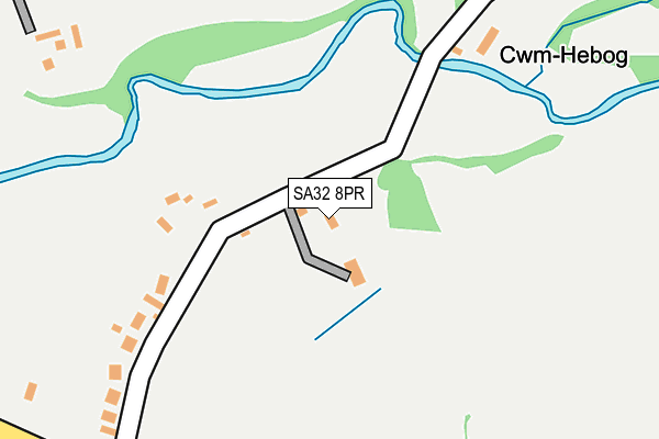 SA32 8PR map - OS OpenMap – Local (Ordnance Survey)