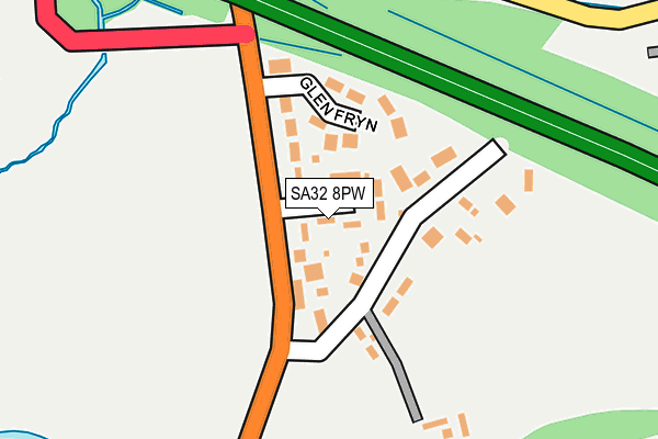 SA32 8PW map - OS OpenMap – Local (Ordnance Survey)