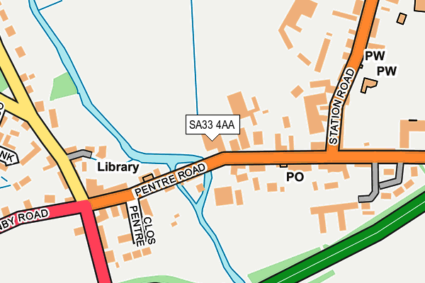 SA33 4AA map - OS OpenMap – Local (Ordnance Survey)